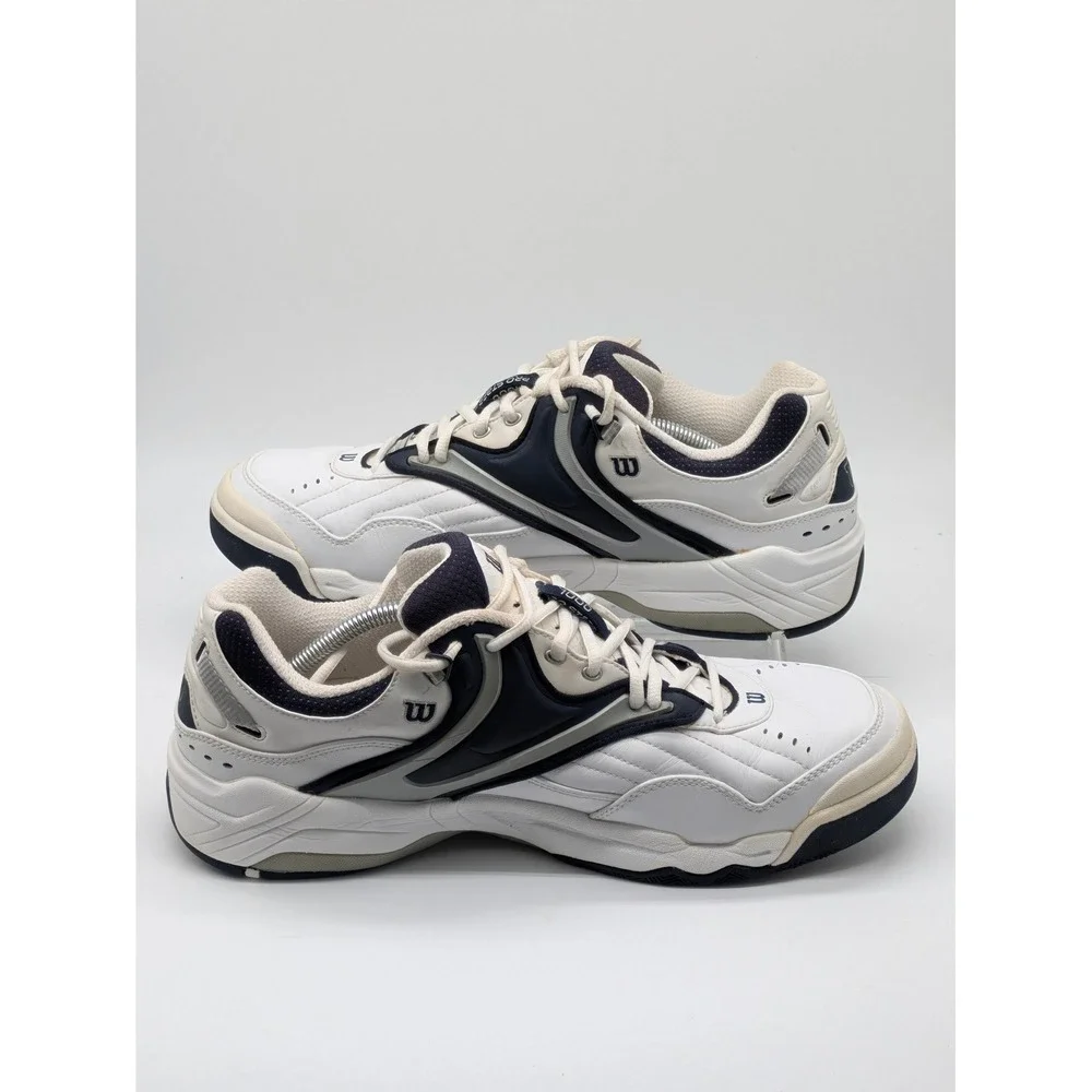 Wilson Pro Staff 1000 Tennis Shoes White Navy Leather Men's Size 14 Athletic